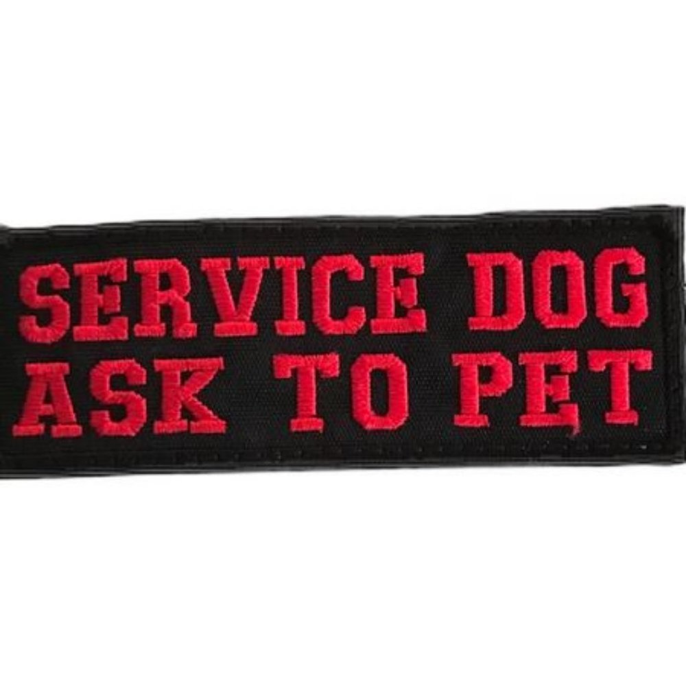 Emblem SERVICE DOG ASK TO PET with military grade velcro
